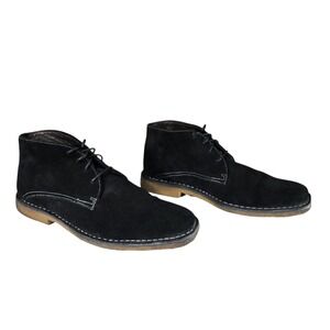 Johnston Murphy Chukka Boot 10.5 Men Runnell Black Sheep Skin Suede Leather Lace